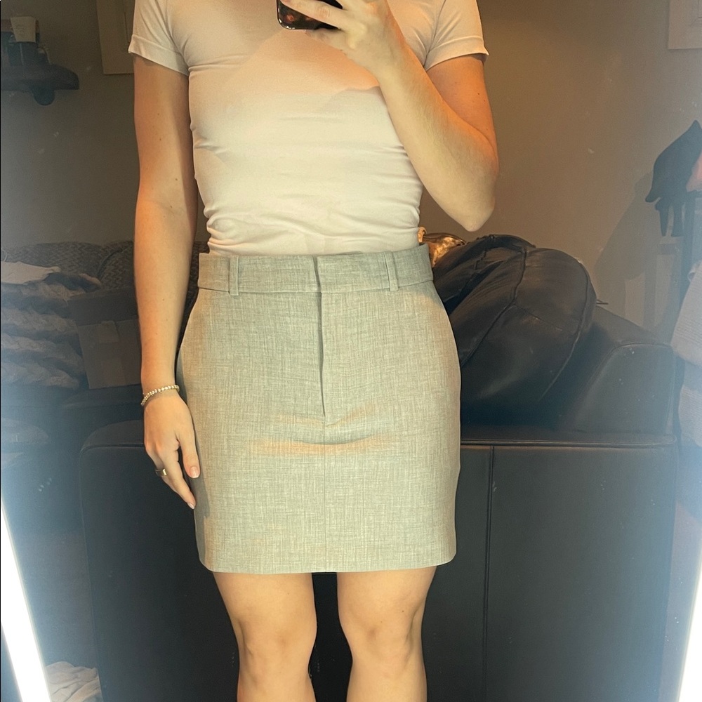 Babaton Light Gray Mini Skirt